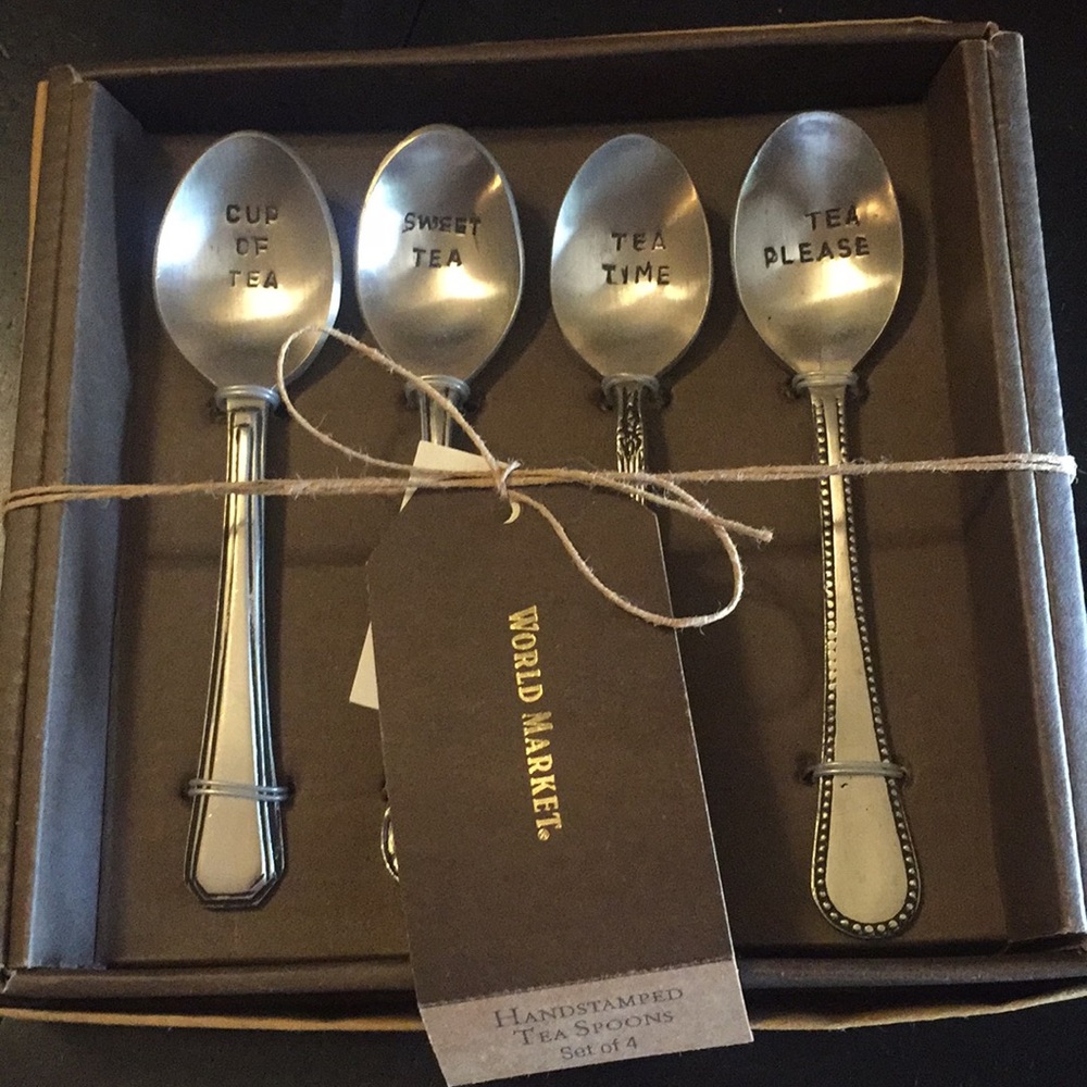 Decorative Hand Stamped Tea Spoons NIB